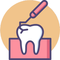 Dental cleaning icon for OC Dental Center in Santa Ana California