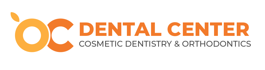 OC Dental Center horizontal logo in orange and green
