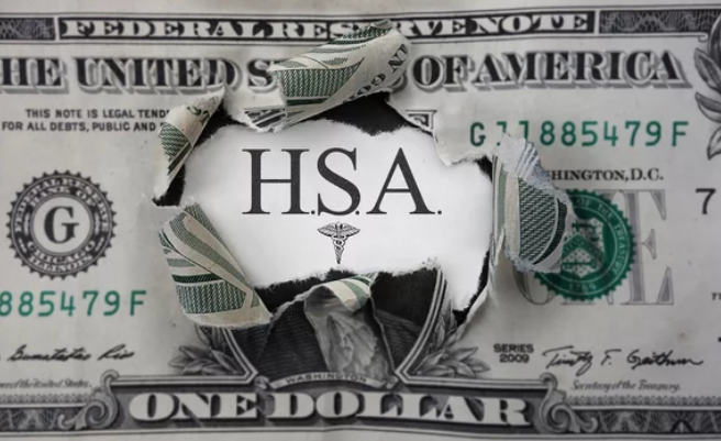 HSA logo under the torn one dollar bill
