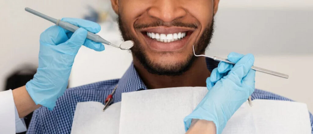 a person visiting the dentist