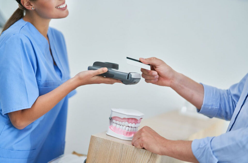 a person paying with credit card