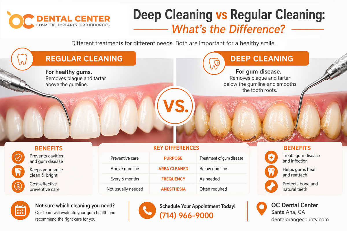 Deep Cleaning vs Regular Cleaning | Gum Disease Treatment Santa Ana