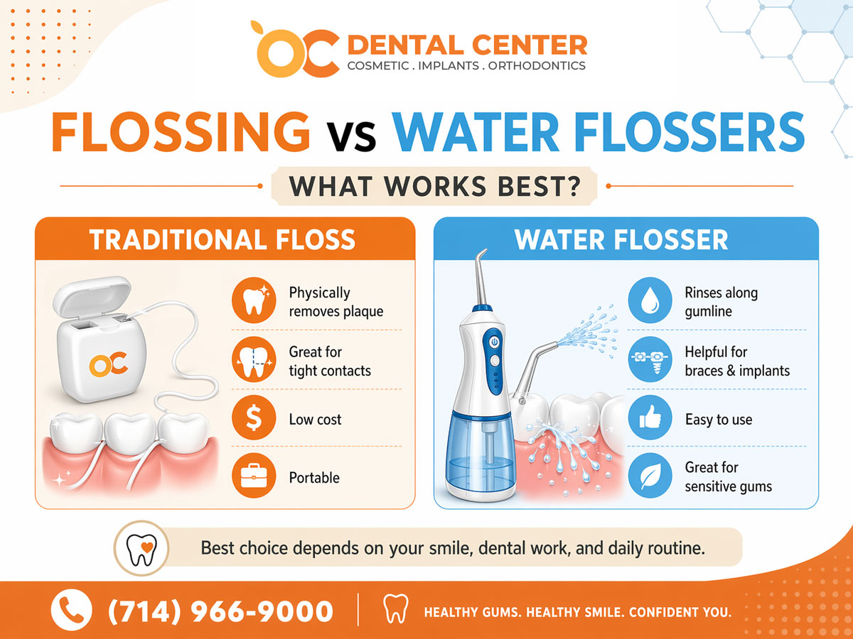 Flossing vs Water Flossers | Best Option for Gum Health Santa Ana
